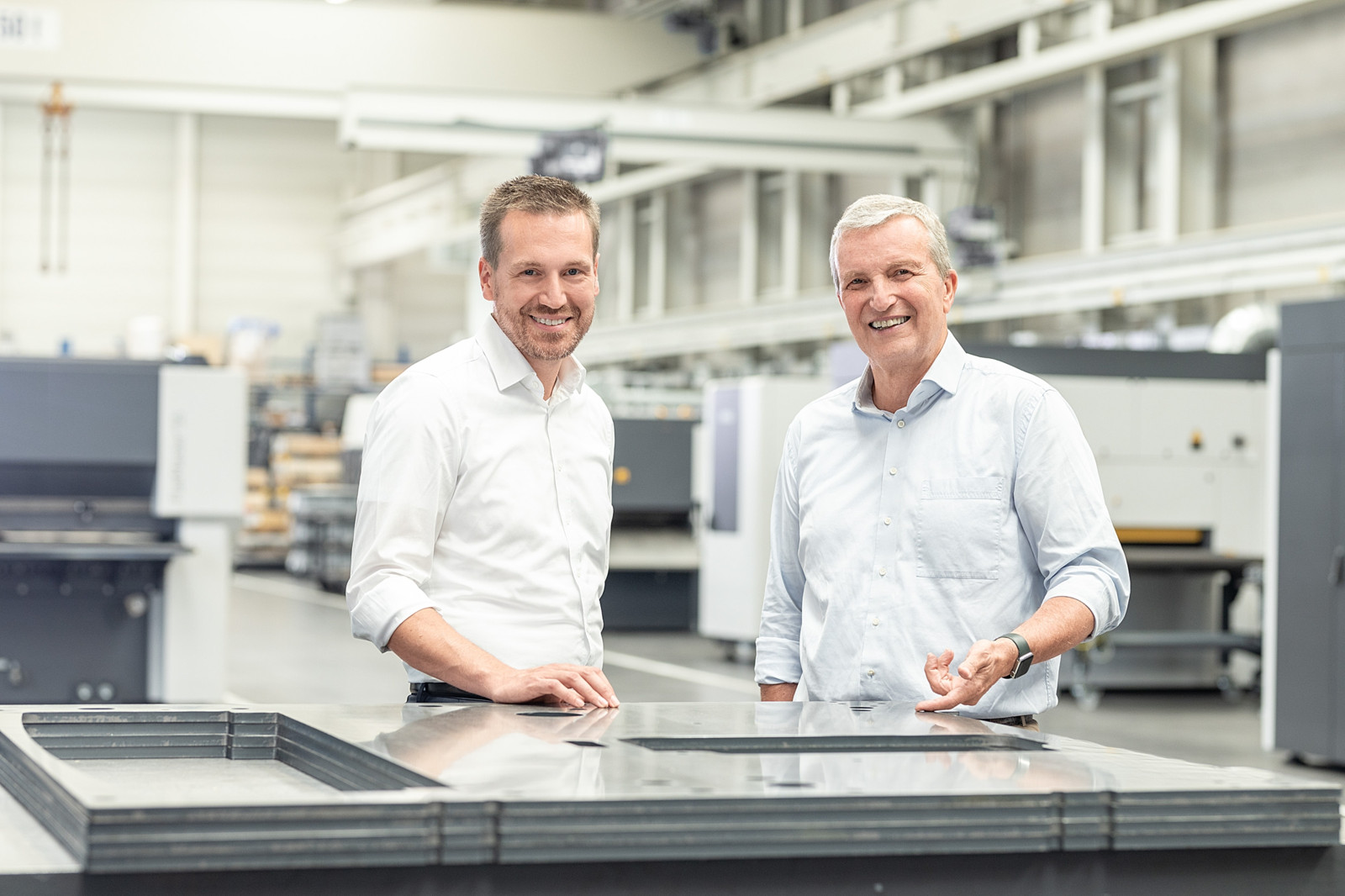 Die Arku-Geschäftsleitung will vor allem die Automatisierung der Anlagen intensiv vorantreiben: (vo.li.) Dr. Jochen Kappler und Albert Reiss.